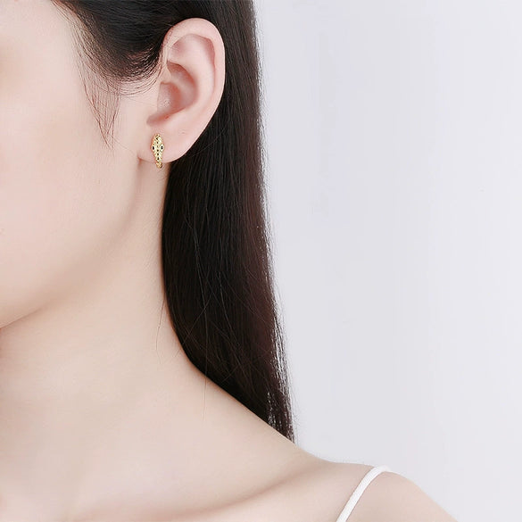 S925 Sterling Silver Geometric Snake Earrings With Electroplated Finish Fashion Statement Earrings