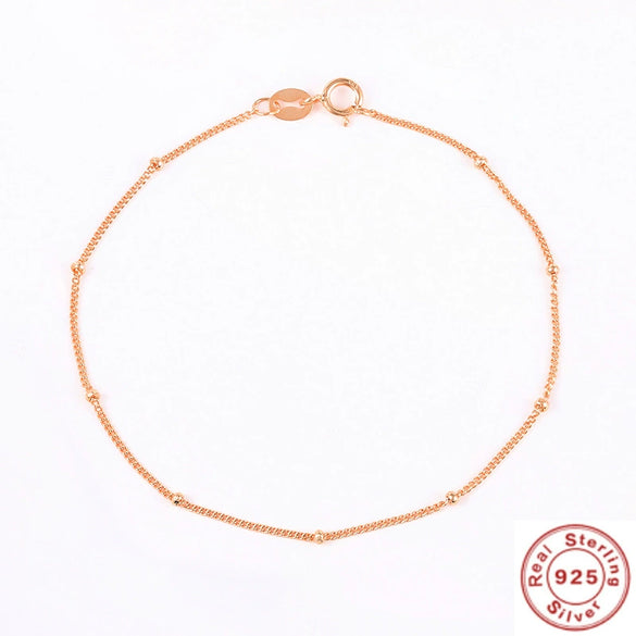 S925 Sterling Silver Geometric Spacer Gold Beads Electroplated Stacked Casual Women's Bracelet With Exquisite Design Sense And Trendy Temperament