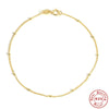 S925 Sterling Silver Geometric Spacer Gold Beads Electroplated Stacked Casual Women's Bracelet With Exquisite Design Sense And Trendy Temperament