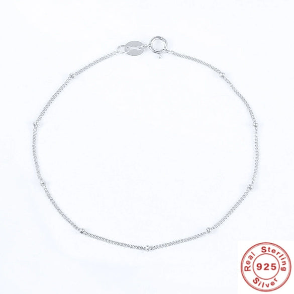 S925 Sterling Silver Geometric Spacer Gold Beads Electroplated Stacked Casual Women's Bracelet With Exquisite Design Sense And Trendy Temperament