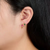 S925 Sterling Silver Geometric Square Colorful Zircon Inlaid Electroplated Women's Earrings