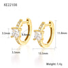 S925 Sterling Silver Geometric Square Colorful Zircon Inlaid Electroplated Women's Earrings