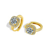 S925 Sterling Silver Geometric Square Earrings With Full Stone Inlay Electroplated Light Luxury Fashion Jewelry