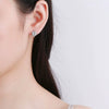 S925 Sterling Silver Geometric Square Earrings With Full Stone Inlay Electroplated Light Luxury Fashion Jewelry