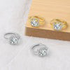 S925 Sterling Silver Geometric Square Earrings With Full Stone Inlay Electroplated Light Luxury Fashion Jewelry