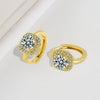 S925 Sterling Silver Geometric Square Earrings With Full Stone Inlay Electroplated Light Luxury Fashion Jewelry