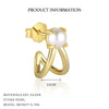 S925 Sterling Silver Geometric Square Freshwater Pearl Inlaid Earrings For Women