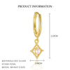 S925 Sterling Silver Geometric Square Freshwater Pearl Inlaid Earrings For Women
