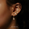 S925 Sterling Silver Geometric Square Freshwater Pearl Inlaid Earrings For Women