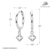 S925 Sterling Silver Geometric Square Hollow Four Leaf Women's Earrings Fashion And Simple