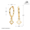 S925 Sterling Silver Geometric Square Hollow Four Leaf Women's Earrings Fashion And Simple