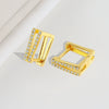 S925 Sterling Silver Geometric Square Hoop Earrings With Electroplated Simple Minimalist Design