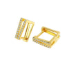 S925 Sterling Silver Geometric Square Hoop Earrings With Electroplated Simple Minimalist Design
