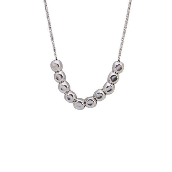 S925 Sterling Silver Geometric Square Pendant Necklace For Women With Electroplated Light Luxury Clavicle Chain
