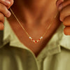 S925 Sterling Silver Geometric Square Red Zircon Vshaped Women's Electroplated Necklace