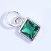 S925 Sterling Silver Geometric Square Sugar Pendant With Zirconia For Diy Bracelet