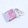 S925 Sterling Silver Geometric Square Sugar Pendant With Zirconia For Diy Bracelet