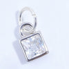 S925 Sterling Silver Geometric Square Sugar Pendant With Zirconia For Diy Bracelet