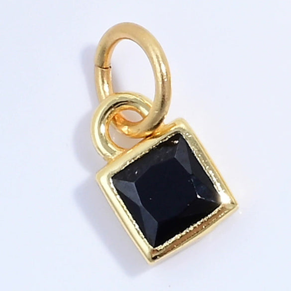 S925 Sterling Silver Geometric Square Sugar Pendant With Zirconia For Diy Bracelet