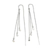 S925 Sterling Silver Geometric Square Tassel Earrings For Women Light Luxury Trendy Face Slimming Drop Earrings