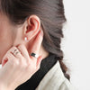 S925 Sterling Silver Geometric Square Wide Face Electroplated Ear Buckle Earrings For Women
