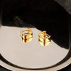 S925 Sterling Silver Geometric Square Wide Face Electroplated Ear Buckle Earrings For Women