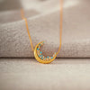 S925 Sterling Silver Geometric Star And Moon Necklace Electroplated O Word Chain