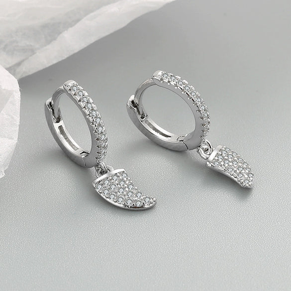 S925 Sterling Silver Geometric Star And Pepper Zircon Earrings For Women Electroplated Cute Simple Fashion Jewelry