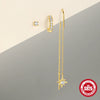 S925 Sterling Silver Geometric Star Earrings With Electroplating Treatment For Women