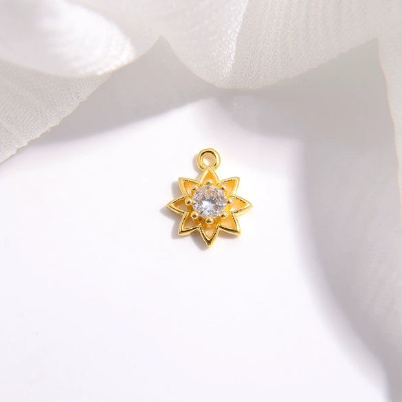 S925 Sterling Silver Geometric Star Zirconia Jewelry Charm Pendant Bracelet Clavicle Chain Necklace Earrings Handmade