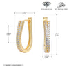 S925 Sterling Silver Geometric Stoneencrusted Electroplated Women's Earrings
