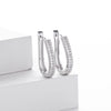 S925 Sterling Silver Geometric Stoneencrusted Electroplated Women's Earrings