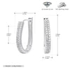 S925 Sterling Silver Geometric Stoneencrusted Electroplated Women's Earrings