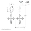 S925 Sterling Silver Geometric Style Cross Earrings With Diamond Fashion Allmatch Jewelry