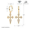 S925 Sterling Silver Geometric Style Cross Earrings With Diamond Fashion Allmatch Jewelry