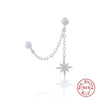 S925 Sterling Silver Geometric Style Mix And Match Chain Double Wear Pendant Earrings