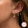 S925 Sterling Silver Geometric Style Mix And Match Chain Double Wear Pendant Earrings