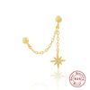 S925 Sterling Silver Geometric Style Mix And Match Chain Double Wear Pendant Earrings