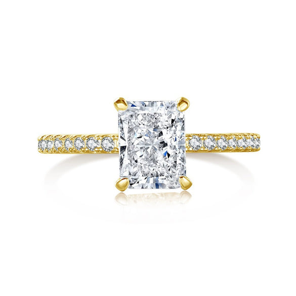 S925 Sterling Silver Geometric Style Rectangular Ring For Women With 8A Ice Flower Zirconium And Artificial High Carbon Diamond Electroplated
