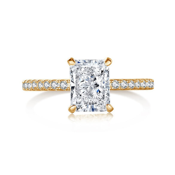 S925 Sterling Silver Geometric Style Rectangular Ring For Women With 8A Ice Flower Zirconium And Artificial High Carbon Diamond Electroplated