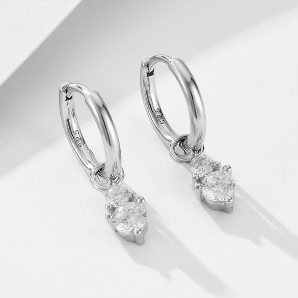 S925 Sterling Silver Geometric Style Women's Earrings