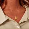 S925 Sterling Silver Geometric Sunflower Women's Necklace Ochain Electroplated