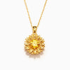 S925 Sterling Silver Geometric Sunflower Women's Necklace Ochain Electroplated
