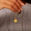 S925 Sterling Silver Geometric Sunflower Women's Necklace Ochain Electroplated