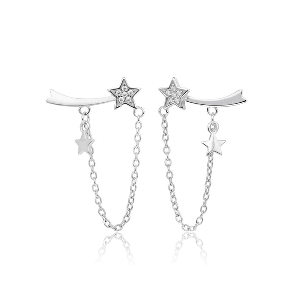 S925 Sterling Silver Geometric Tassel Earrings For Women Retro Fashion Electroplated