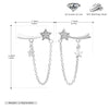 S925 Sterling Silver Geometric Tassel Earrings For Women Retro Fashion Electroplated