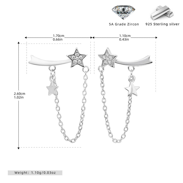 S925 Sterling Silver Geometric Tassel Earrings For Women Retro Fashion Electroplated