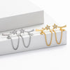 S925 Sterling Silver Geometric Tassel Earrings For Women Retro Fashion Electroplated