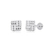 S925 Sterling Silver Geometric Texture Earrings Nose Studs Piercing Jewelry For Women