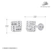 S925 Sterling Silver Geometric Texture Earrings Nose Studs Piercing Jewelry For Women